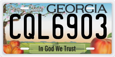 GA license plate CQL6903