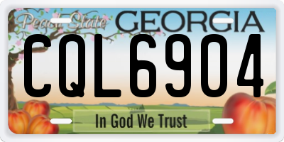 GA license plate CQL6904