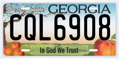 GA license plate CQL6908