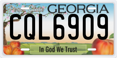 GA license plate CQL6909
