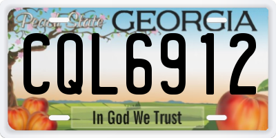 GA license plate CQL6912
