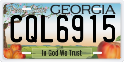 GA license plate CQL6915