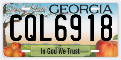 GA license plate CQL6918
