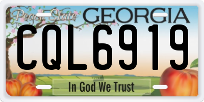 GA license plate CQL6919