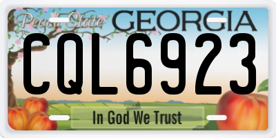 GA license plate CQL6923