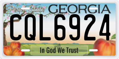 GA license plate CQL6924