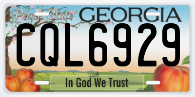 GA license plate CQL6929