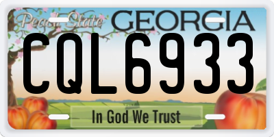GA license plate CQL6933