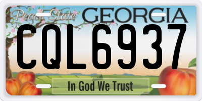 GA license plate CQL6937