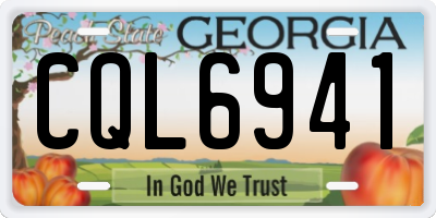 GA license plate CQL6941