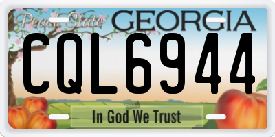 GA license plate CQL6944