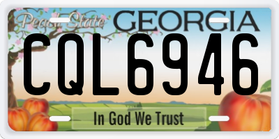 GA license plate CQL6946