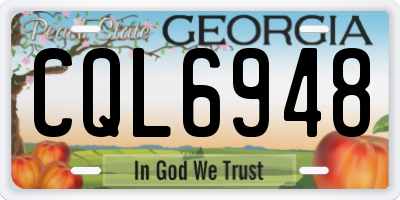 GA license plate CQL6948