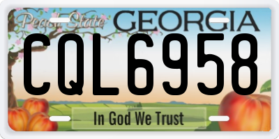 GA license plate CQL6958