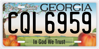 GA license plate CQL6959