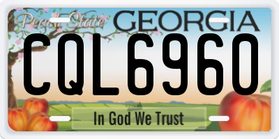 GA license plate CQL6960
