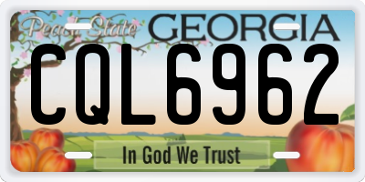 GA license plate CQL6962