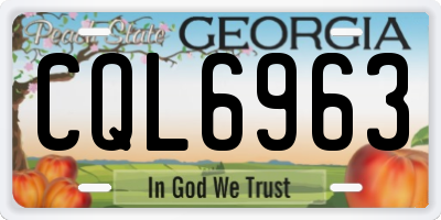 GA license plate CQL6963