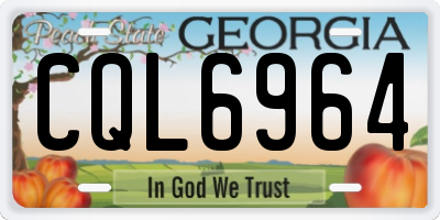 GA license plate CQL6964