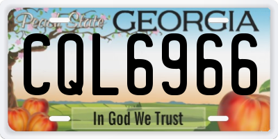 GA license plate CQL6966