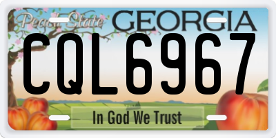 GA license plate CQL6967