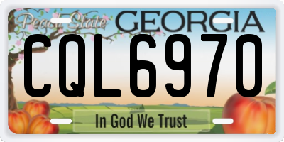 GA license plate CQL6970