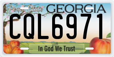 GA license plate CQL6971