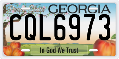 GA license plate CQL6973
