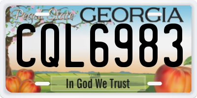GA license plate CQL6983
