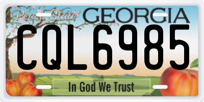 GA license plate CQL6985
