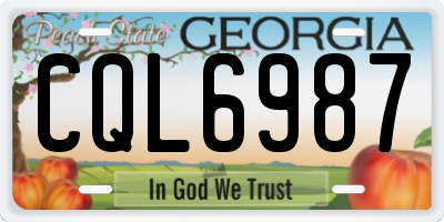 GA license plate CQL6987