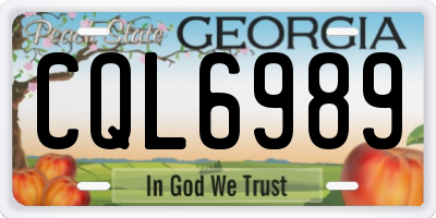 GA license plate CQL6989