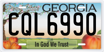 GA license plate CQL6990