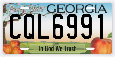 GA license plate CQL6991