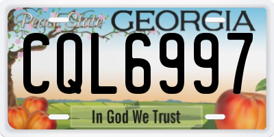 GA license plate CQL6997