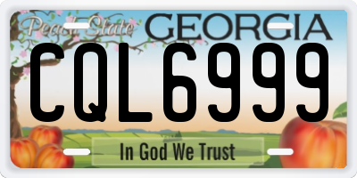 GA license plate CQL6999