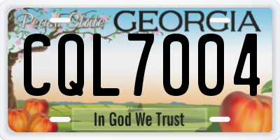 GA license plate CQL7004