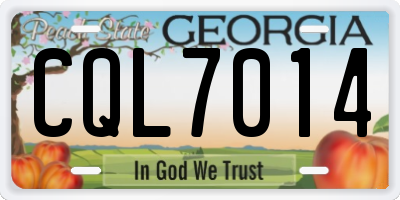 GA license plate CQL7014