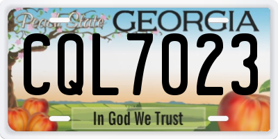 GA license plate CQL7023
