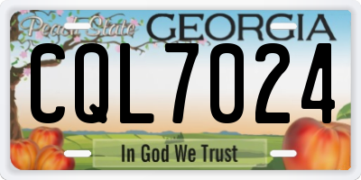 GA license plate CQL7024