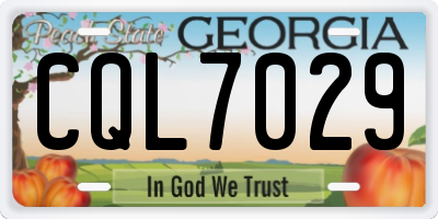 GA license plate CQL7029