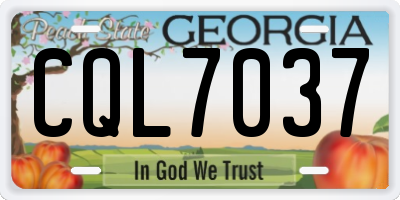 GA license plate CQL7037