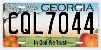 GA license plate CQL7044