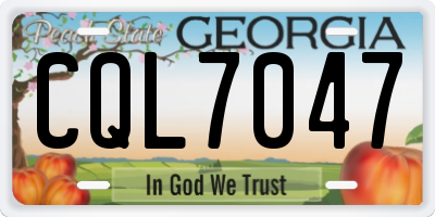GA license plate CQL7047