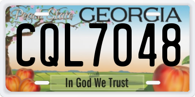 GA license plate CQL7048