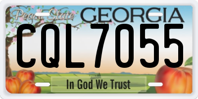 GA license plate CQL7055