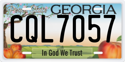 GA license plate CQL7057