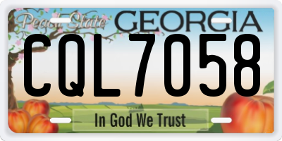 GA license plate CQL7058