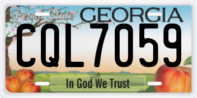 GA license plate CQL7059