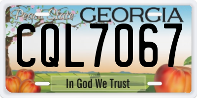 GA license plate CQL7067